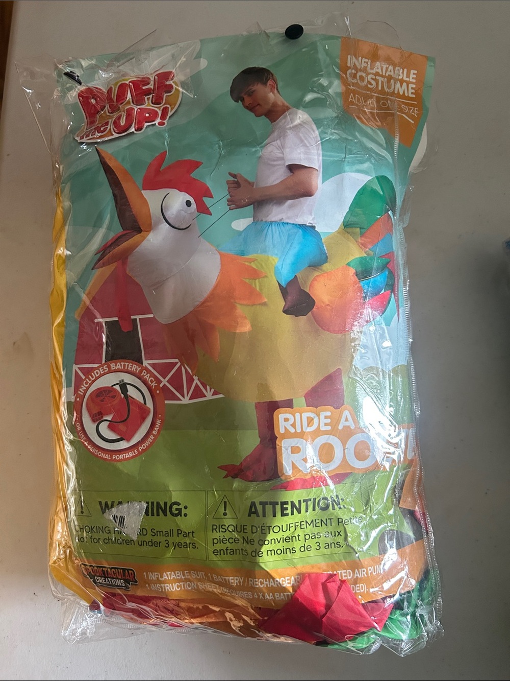 Inflatable Ride-On Rooster Costume Adult one size